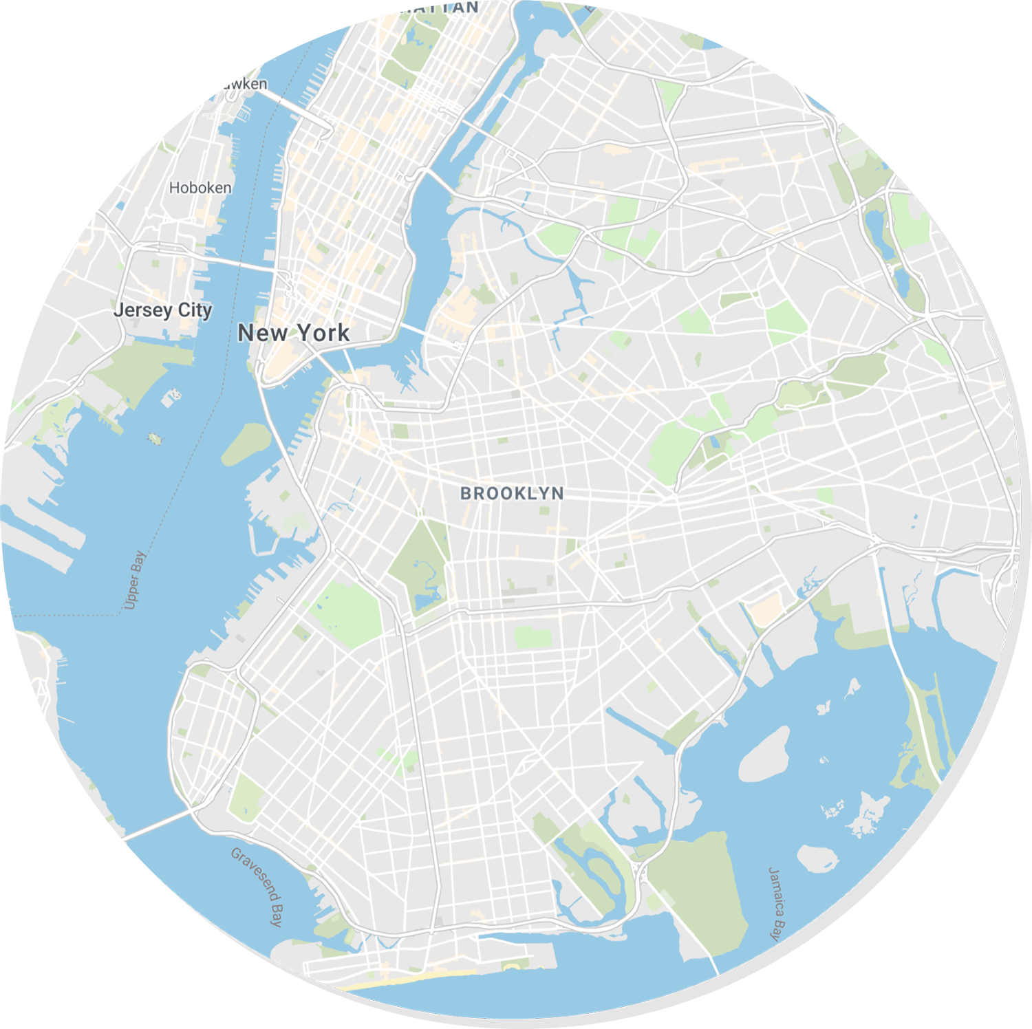 Map of Brooklyn, NY