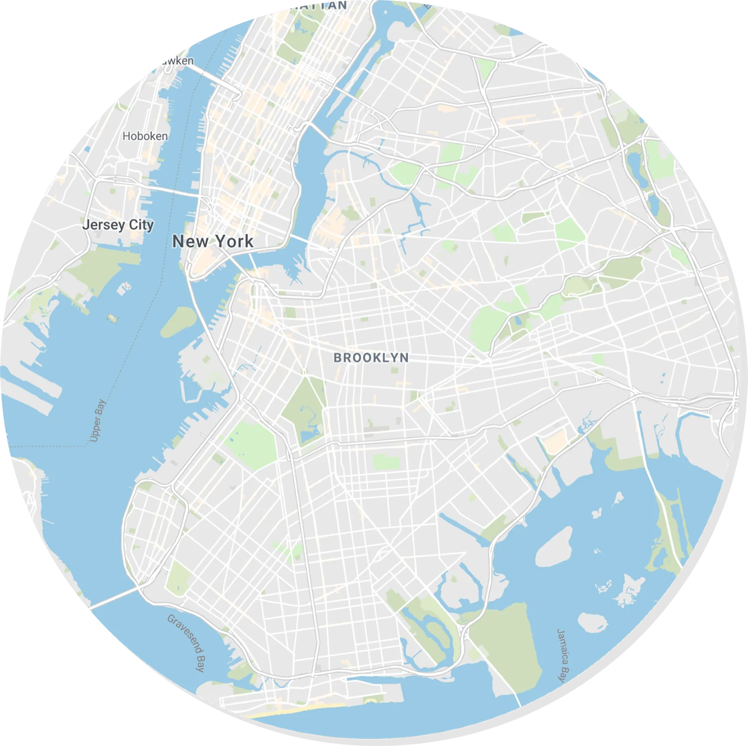 Map of Brooklyn, NY