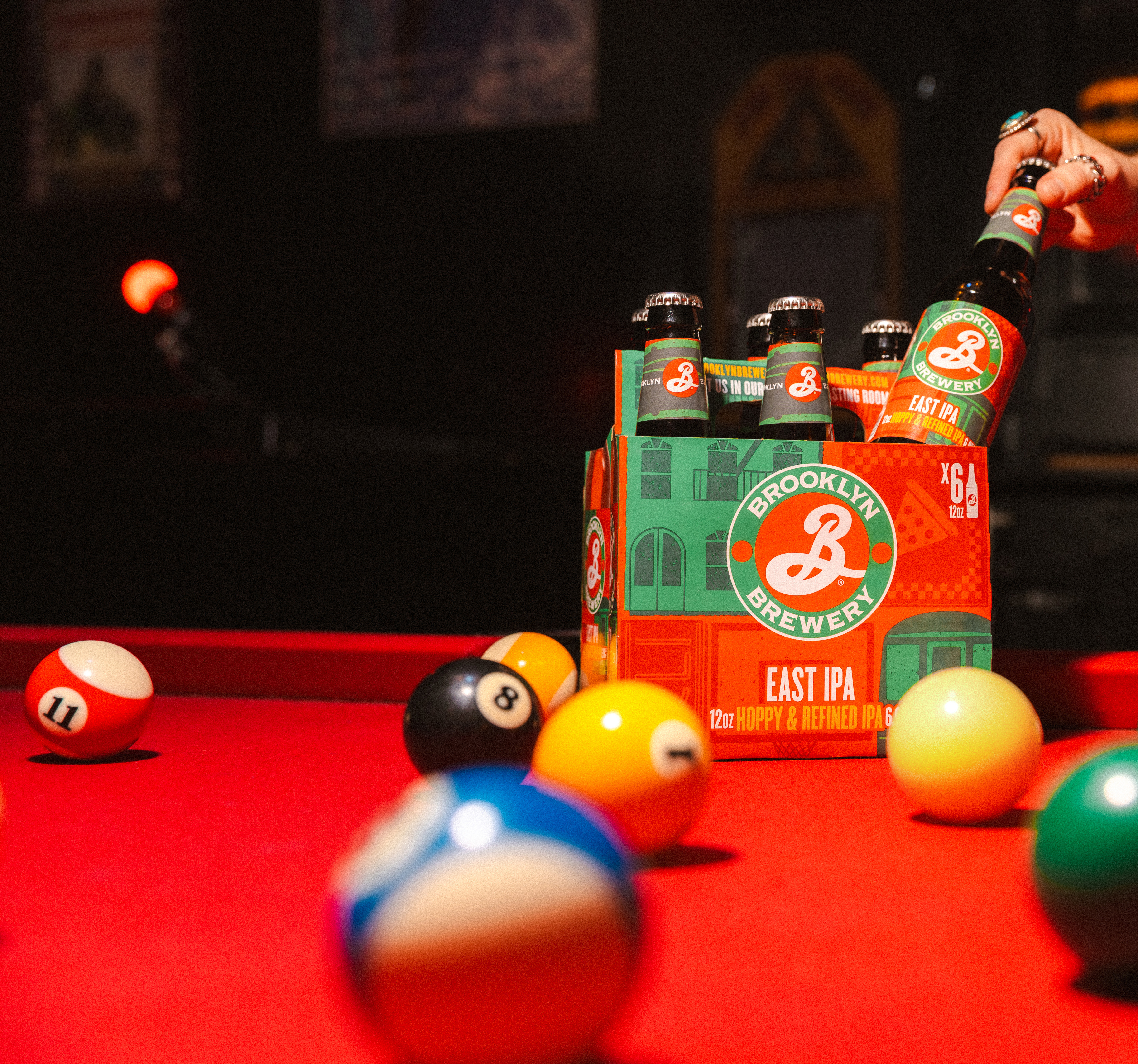 East IPA Bottles pool table